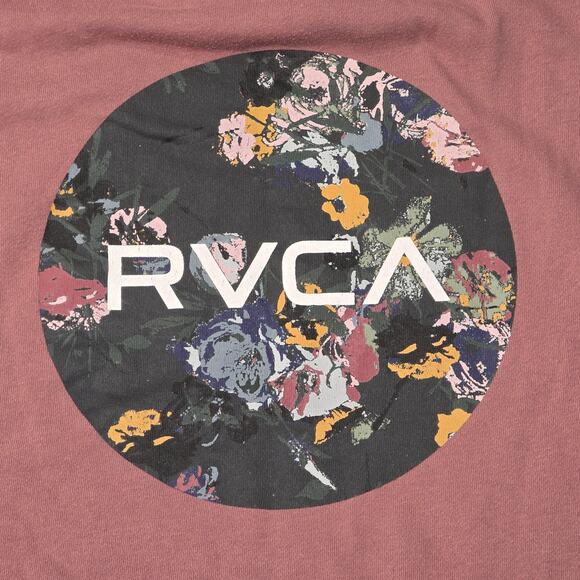 RVCA Pink Floral Design Pull Over Sweater Hoodie - Picture 1 of 7
